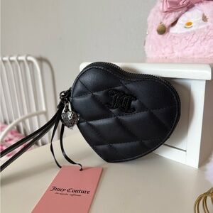 Juicy Couture Brighter Than A Diamond Black Heart-Shaped Quilted Wallet
